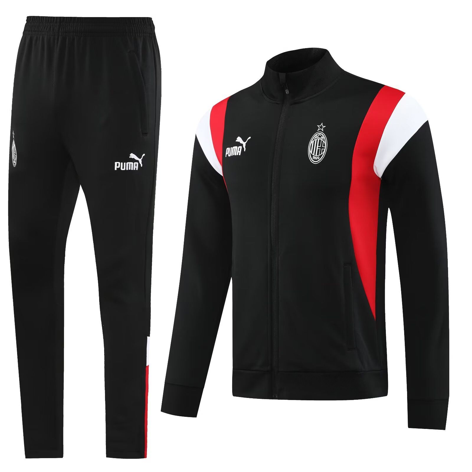 AAA Quality AC Milan 23/24 Tracksuit - Black/Red/White